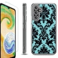 thumbnail image 1 of For Samsung Galaxy A26 5G Phone Case Cover, Shockproof Bumper Hybrid Case with Tempered Glass Screen Protector, by OneToughShield - Victorian Blue/Black, 1 of 3