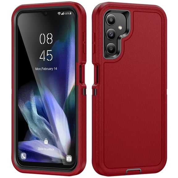 for Samsung Galaxy A26 5G Rugged Case, Triple-Layers [Military Grade Protection] Anti-Scratch Phone Cover Shockproof Heavy Duty Durable Case for Samsung Galaxy A26 5G, Red