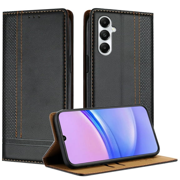 for Samsung Galaxy A26 5G Slim Case with Card Holder, Premium PU Leather Wallet Case with Flip Card Slots Kickstand & Magnetic Closure for Samsung Galaxy A26 5G, Black