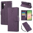 thumbnail image 1 of for Samsung Galaxy A26 5G Wallet Case with Credit Card Holder, Flower Pattern Flip PU Leather Stand Shockproof Protective Phone Cover for Samsung Galaxy A26 5G Magnetic Clasp Purse Case, Darkpurple, 1 of 11