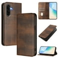 thumbnail image 1 of For Samsung Galaxy A26 5G Wallet Phone Case,Retro PU Leather Magnetic Folio Cover with RFID Blocking Card Holder,Flip Folding Kickstand,Anti-fall Shockproof Durable Protective Phone Case,Brown, 1 of 9
