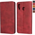 thumbnail image 1 of for Samsung Galaxy A30 A20 Wallet Case,Premium PU Leather Flip Folio Case with Card Slot,Stand Holder and Magnetic Closure TPU Shockproof Interior Protective Case for Galaxy A30 A20,Red, 1 of 7