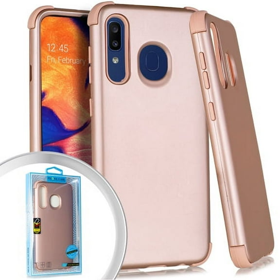 Samsung Galaxy A30 Case, With [Tempered Glass Screen Protector Included], STARSHOP Drop Protection Dual Layers Phone Cover - Rose Gold