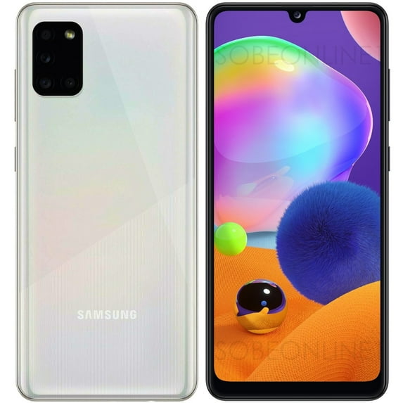 Samsung Galaxy A31 A315G 64GB Dual SIM GSM Unlocked Android SmartPhone (International Variant/US Compatible LTE) - Prisim Crush White