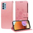 thumbnail image 1 of For Samsung Galaxy A32 4G 6.4 inch Embossed Butterfly Flowers With Card Slots And A Cash Compartment Shockproof Kickstand Flip Leather Phone Case For Women,Pink,For Galaxy A32 4G, 1 of 8