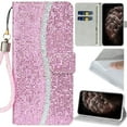 thumbnail image 1 of for Samsung Galaxy A32 (5G) Bling Phone Case, Sparkly Shiny Diamond Grid Plaid Folio Flip Cover Jewelry Wallet Women Girl, Glitter Wrist Strap, Card Holder Cash Slot, 1 of 8