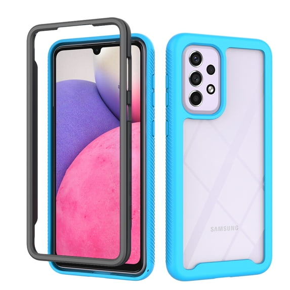 for Samsung Galaxy A32 5G Case, Luxury Dual Layer Shockproof Bumper Rugged Hybrid Heavy Duty Clear Drop Protective Durable Hybrid 2-layer Phone Case Cover for Galaxy A32 5G, Lightblue