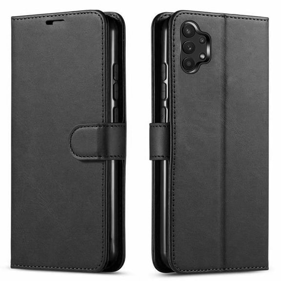Samsung Galaxy A32 5G Case, [Not fit for Samsung Galaxy A52/ Galaxy A72], Included [Tempered Glass Screen Protector], Starshop Premium Leather Wallet Pocket Credit Card Slots-Black