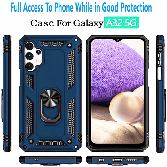 Samsung Galaxy A32 5G Case, [Not fit for Samsung Galaxy A52/ Galaxy A72], STARSHOP Drop Protection Ring Kickstand Cover- Ink Blue