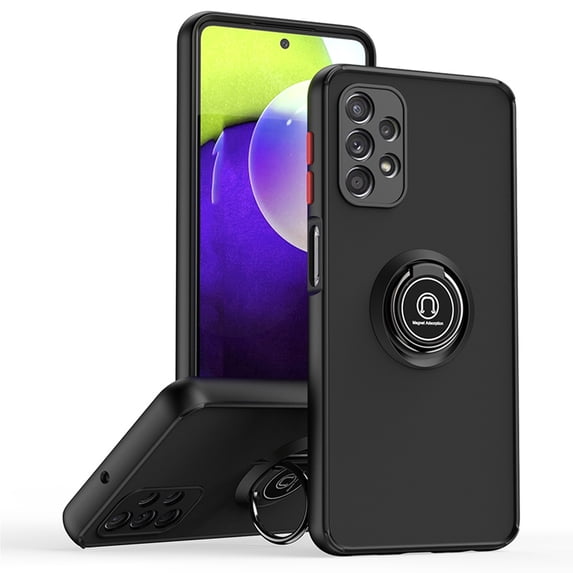 for Samsung Galaxy A32 5G Case, Protective Matte Back Case Magnetic For Car Mount with 360° Rotatable Ring Holder Kickstand Shockproof Protective Cover For Samsung Galaxy A32 5G,
Black/Red