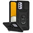 thumbnail image 1 of for Samsung Galaxy A32 5G Case, Soft TPU & Hard PC Anti-scratch Sliding Cover Full Protection Ring Stand Rotating Kickstand Holder Magnetic Shockproof Phone Case Cover for Galaxy A32 5G,Black, 1 of 8