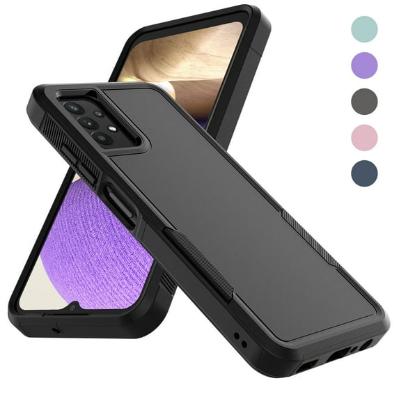 For Samsung Galaxy A32 5G Case ,Sturdy Phone Case for Galaxy A32 5G 6.5 inch ,Takfox Shockproof Protection Heavy Duty Armor Hard Plastic & Rubber Rugged Bumper 2-in-1 Case Cover,Black