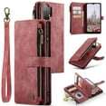 thumbnail image 1 of for Samsung Galaxy A32 5G Case Wallet for Women and Men, Samsung Galaxy A32 5G Case, PU Leather Magnetic Flip Strap Wristlet Zipper Card Holder Wallet Business Phone Cover for A32 5G, Red, 1 of 10