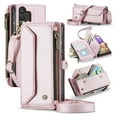 thumbnail image 1 of for Samsung Galaxy A32 5G Full Body Protection Wallet Folio Flip Case, Shoulder Strap & Wristlet Card Slots Zipper Pocket RFID Blocking Rugged Durable PU Leather Phone Case Cover, Pink, 1 of 9