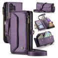 thumbnail image 1 of for Samsung Galaxy A32 5G Full Body Protection Wallet Folio Flip Case, Shoulder Strap & Wristlet Card Slots Zipper Pocket RFID Blocking Rugged Durable PU Leather Phone Case Cover, Purple, 1 of 9