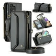 thumbnail image 1 of for Samsung Galaxy A32 5G Full Body Protection Wallet Folio Flip Case, Shoulder Strap & Wristlet Card Slots Zipper Pocket RFID Blocking Rugged Durable PU Leather Phone Case Cover, Black, 1 of 9