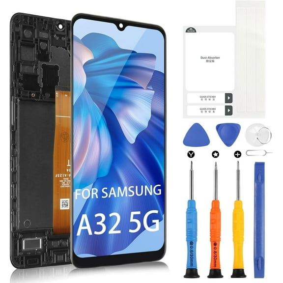 for Samsung Galaxy A32 5G Screen Replacement kit, LCD Display A32 5G with Frame Touch Digitizer for Samsung S326dl A326u A326b A326a A326w Full Assembly with Repair Tools