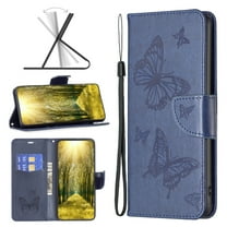for Samsung Galaxy A32 5G Wallet Case, [Butterfly Pattern] PU Leather Wallet Case Flip Protective Phone Cover with Card Slots and Kickstand for Samsung Galaxy A32 5G, Blue