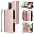 thumbnail image 1 of Samsung Galaxy A32 5G Wallet Case, Dteck ,Folio Flip Leather Cover[Zipper Pocket][Wrist Strap][Kickstand ][Magnetic Closure][9 Card Slots] for Samsung Galaxy A32 5G, Rosegold, 1 of 7