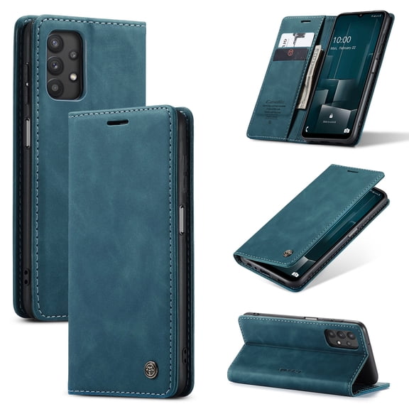 Samsung Galaxy A32 5G Wallet Case, Dteck Lightweight Soft PU Leather Magnetic Folio Flip Case Built-in Credit Card/Money Slots for Samsung Galaxy A32 5G, Blue