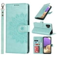 thumbnail image 1 of for Samsung Galaxy A32 5G Wallet Case, with Hand Strap Embossed Mandala Pattern Flower Premium PU Leather Protective Full Flip Phone Case Cover for Samsung Galaxy A32 5G,Green, 1 of 11