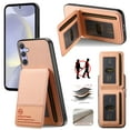 thumbnail image 1 of For Samsung Galaxy A32 5G Wallet Phone Case,PC + PU Leather + TPU Hybrid Design,With Card Slots,Diagonal Fabric Pattern,Back Flip Kickstand,Shockproof Rugged Dropproof Phone Case,Pink, 1 of 9