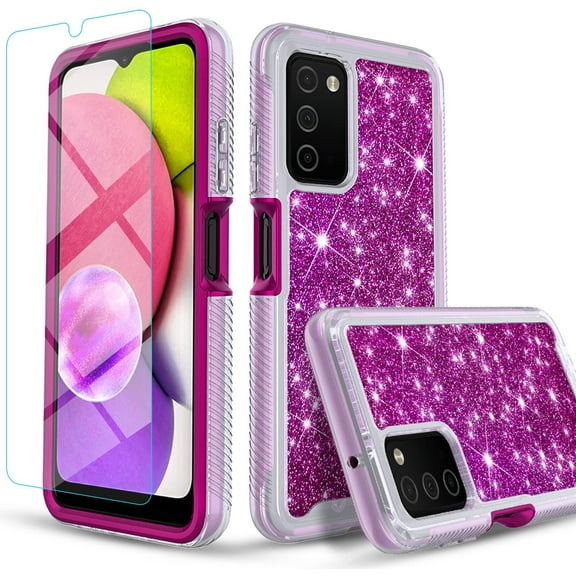 Samsung Galaxy A33 5G Case, Circlemalls 12 Feet Drop Proof Phone Cover With Glitter Spot Diamond-Purple