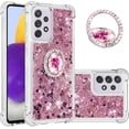 thumbnail image 1 of for Samsung Galaxy A33 5G Glitter Case with Ring Holder, Bling Sparkle Floating Liquid Soft TPU Cushion Fashion Girly Women Girls Clear Case Cover for Samsung Galaxy A33 5G  Rose Gold, 1 of 14