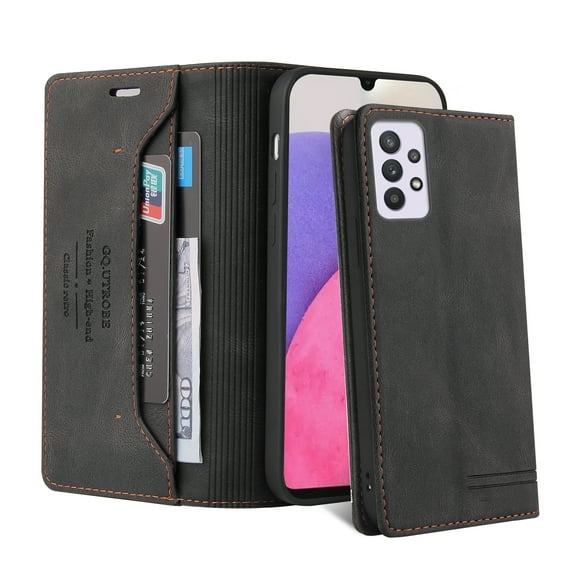 For Samsung Galaxy A33 5G Phone Case,Business Leather Flip Stand Wallet Case with RFID Blocking Card Pocket Magnetic Folio Protective Case For Samsung Galaxy A33 5G,Black