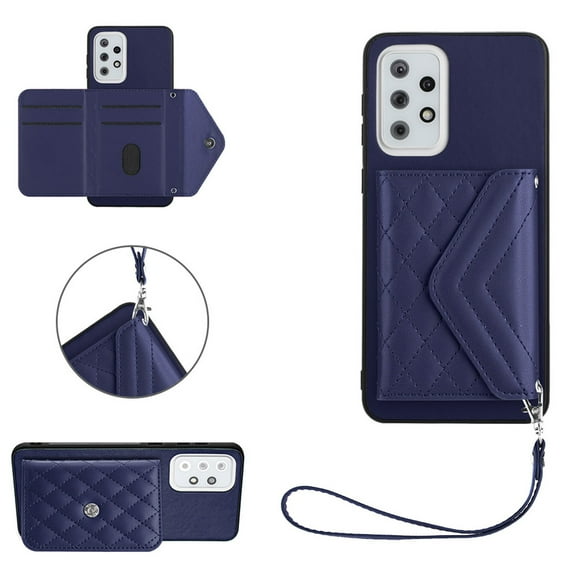 for Samsung Galaxy A33 5G Wallet Case with Card Holder, Elegant Durable PU Leather Protective Magnetic Closure Flip Phone Cover Kickstand RFID Blocking for Women Girls for Galaxy A33 5G, Blue