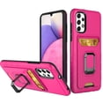thumbnail image 1 of For Samsung Galaxy A33 5G Wallet Case Designed with Credit Card ID Holder & Stand Kickstand Ring Heavy Duty Hybrid Armor Cover ,Xpm Phone Case [Hot Pink], 1 of 8