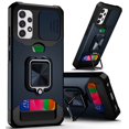 thumbnail image 1 of For Samsung Galaxy A33 5G Wallet Case with Ring Stand & Slide Camera Cover Credit Card Holder, Military Grade Hard Shockproof Cover ,Xpm Phone Case [Blue], 1 of 8