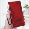 thumbnail image 1 of Samsung Galaxy A33 5G Wallet Case, with Strap [Flower Embossed] Premium PU Leather Wallet Flip Protective Phone Case Cover with Card Slots and Stand for Samsung Galaxy A33 5G (Red), 1 of 9