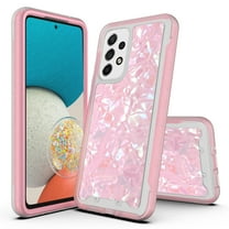 Samsung Galaxy A33 Case, Rosebono Hybrid Graphic Design Pattern Hard Back Pannel Cover Case For Samsung Galaxy A33 (Pink Shell)