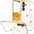thumbnail image 1 of for Samsung Galaxy A34 5G Case White Love Hearts Design for Women Girl Men, Luxury Plating with Strap Stand Full Camera Lens Protection Bumper for Galaxy A34 5G, 1 of 12