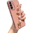 thumbnail image 1 of for Samsung Galaxy A34 5G Phone Case with Cute Elegant Love Heart Strap Luxury Plating Bracelet Side Heart Cover Hand Chain for Women Camera Protection Soft Silicone Shockproof Bumper (Pink), 1 of 11