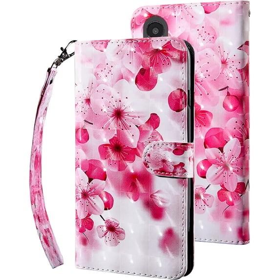 for Samsung Galaxy A34 5G Wallet Case with Card Slot Holder Kickstand - Lovely Colorful Pattern PU Leather Flip Phone Case Cover for Samsung Galaxy A34 5G Cherry Blossoms