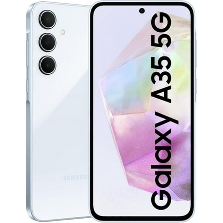 Samsung Galaxy A35 (128GB + 8GB) | 6.6" 120Hz Display 5G + 4G LTE | GSM Unlocked (No CDMA) Smartphone ( International Version ) - Light Blue