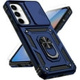 thumbnail image 1 of for Samsung Galaxy A35 5G Case with Slide Camera Cover HD Screen Protector [ Grade 16ft. Drop Tested]  Ring Holder Kickstand Protective Phone Case for Galaxy A35 5G 2024, Navy Blue, 1 of 19