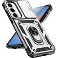 thumbnail image 1 of for Samsung Galaxy A35 5G Case with Slide Camera Cover HD Screen Protector [ Grade 16ft. Drop Tested] Ring Holder Kickstand Protective Phone Case for Galaxy A35 5G 2024, Silver, 1 of 19