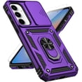 thumbnail image 1 of for Samsung Galaxy A35 5G Case with Slide Camera Cover HD Screen Protector [Military Grade 16ft. Drop Tested] Magnetic Ring Holder Kickstand Protective Phone Case for Galaxy A35 5G 2024, Purple, 1 of 18