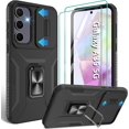 thumbnail image 1 of for Samsung Galaxy A35 5G Case with Slide Camera Cover & Screen Protector (2 PCS), A35 Case Build in 360° Rotating Ring Kickstand, Military Grade Protective Case for Galaxy A35 Phone Cases, Black, 1 of 14