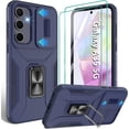 thumbnail image 1 of for Samsung Galaxy A35 5G Case with Slide Camera Cover & Screen Protector (2 PCS), A35 Case Build in 360° Rotating Ring Kickstand, Military Grade Protective Case for Galaxy A35 Phone Cases, Blue, 1 of 14