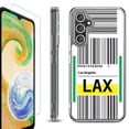 thumbnail image 1 of For Samsung Galaxy A35 5G Phone Case Cover, Shockproof Bumper Hybrid Case with Tempered Glass Screen Protector, by OneToughShield - Airport Tag / Los Angeles, 1 of 3