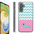thumbnail image 1 of For Samsung Galaxy A35 5G Phone Case Cover, Shockproof Bumper Hybrid Case with Tempered Glass Screen Protector, by OneToughShield - Chevron/Dachshund/Puppy, 1 of 3