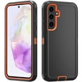 thumbnail image 1 of Samsung Galaxy A35 5G Phone Case Shockproof Dust/Drop Proof 3 in 1 Full Body Rugged Heavy Duty Durable Cover Black Orange, 1 of 7
