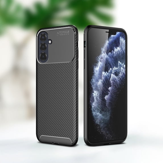 for Samsung Galaxy A35 Case Carbon Fiber Patterned, Military-Grade Drop Protection Cover, Slim Shockproof TPU Rubber for Samsung Galaxy A35 Anti-Scratch,Supports Wireless Charging,Black