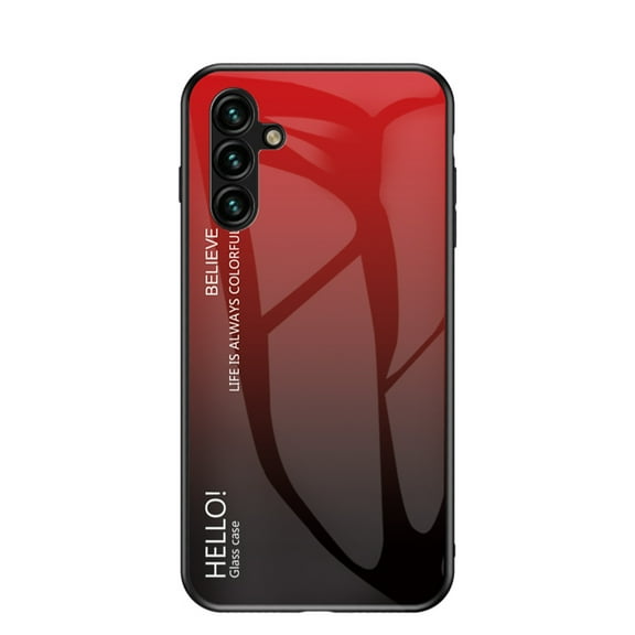 for Samsung Galaxy A35 Case [Military Grade Shockproof] Stylish Tempered Glass Back Luxury Slim Protective Two Layers Hard PC+Soft Silicone Rugged Women Men Anti-Scratch Cover,Red