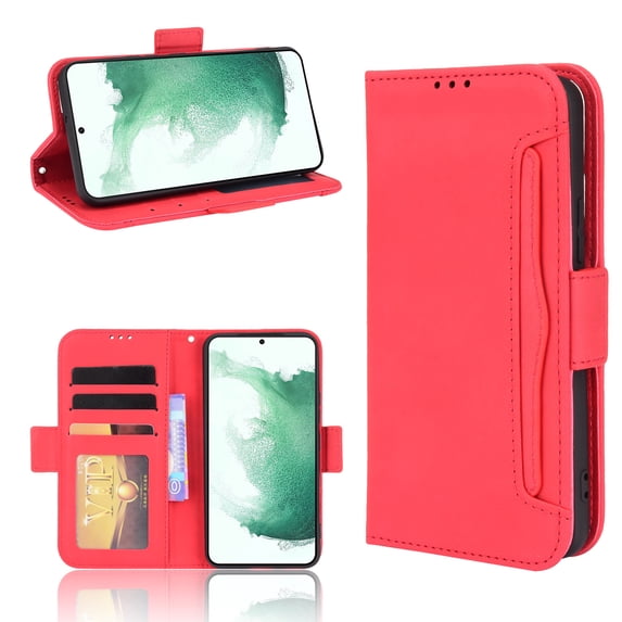 for Samsung Galaxy A35 Case, Samsung Galaxy A35 Wallet Case PU Leather Card Slot & Cash Side Pocket Shockproof Flip Phone Cover Compatible with Samsung Galaxy A35, Red