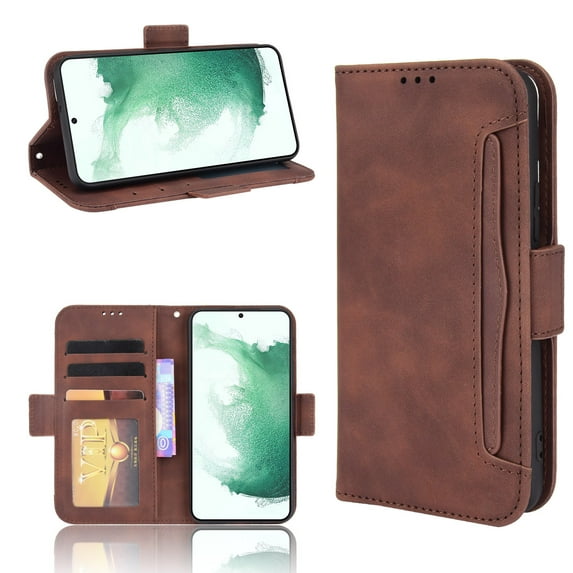 for Samsung Galaxy A35 Case, Samsung Galaxy A35 Wallet Case PU Leather Card Slot & Cash Side Pocket Shockproof Flip Phone Cover Compatible with Samsung Galaxy A35, Brown